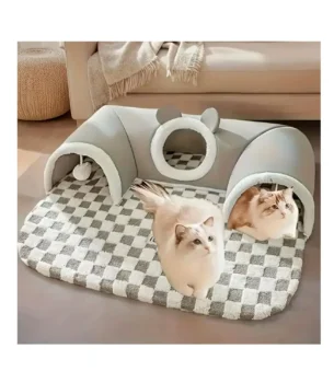 Cama de gato con diseño de tunel de juegos